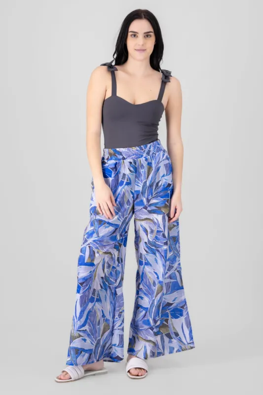 Pantalon ligero estampado tropical con resorte Hyp sold by Shasa