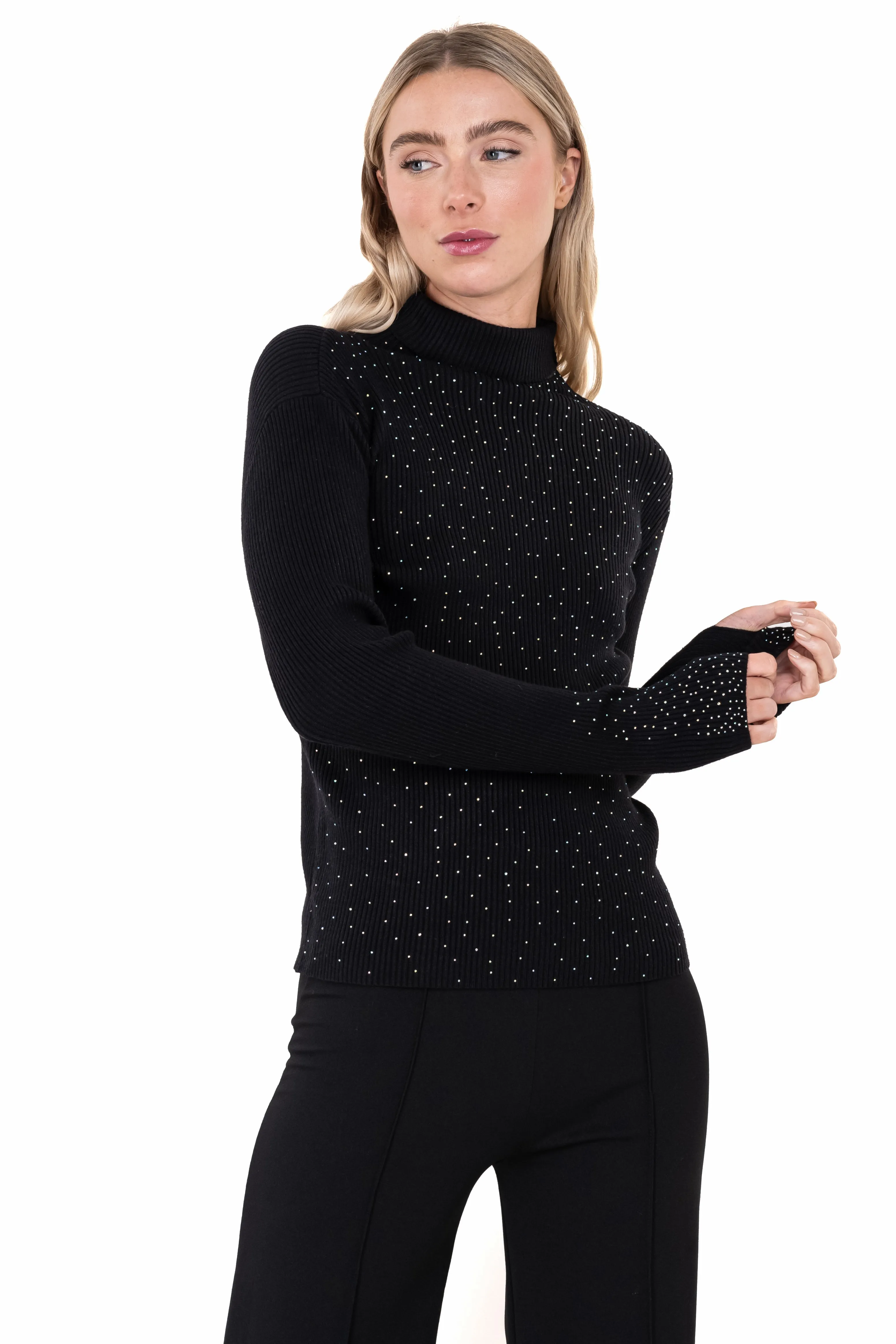 Suéter acanalado aplicación brillos sold by Shasa