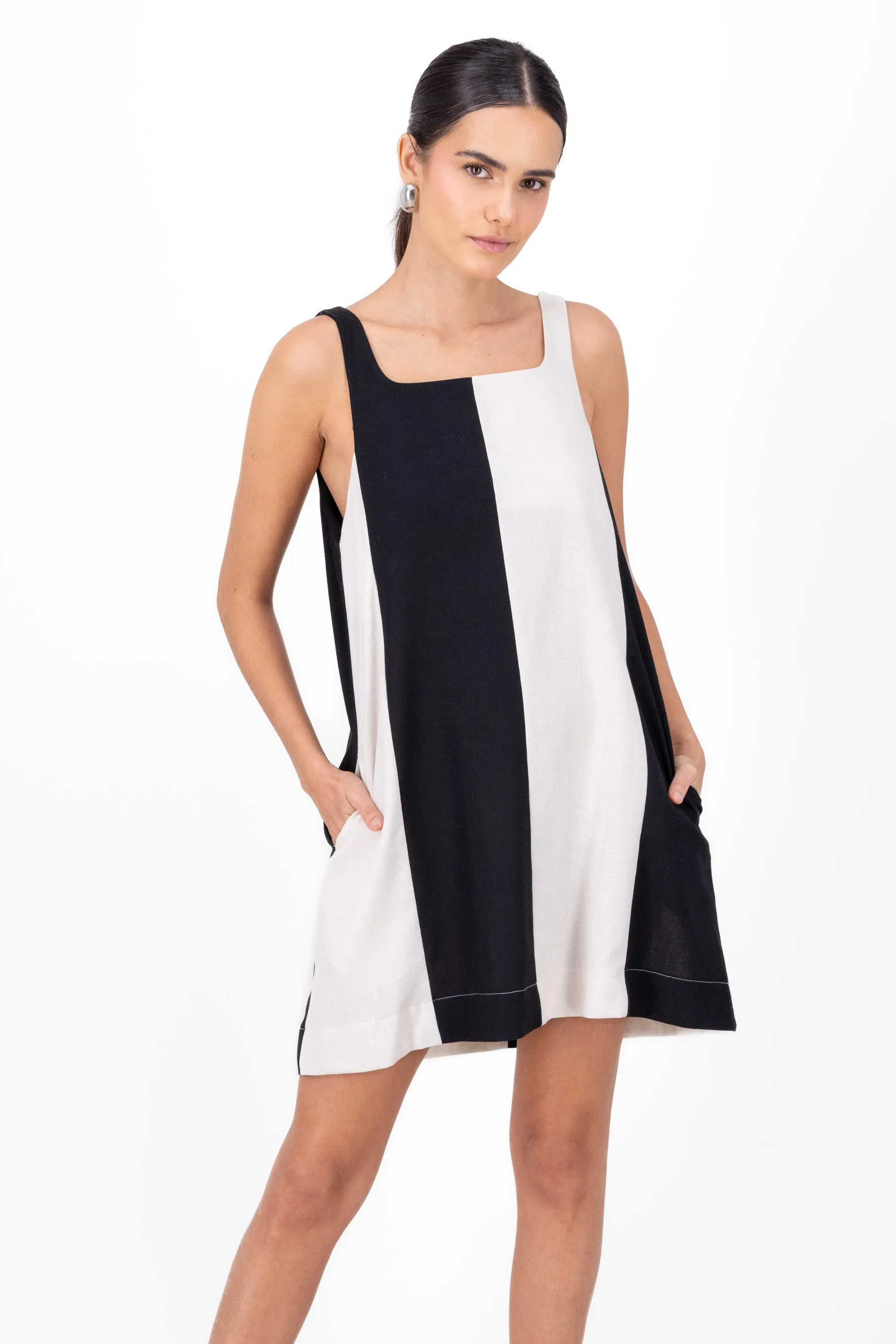 Vestido mini rayas contraste tirante ancho Hypster sold by Shasa