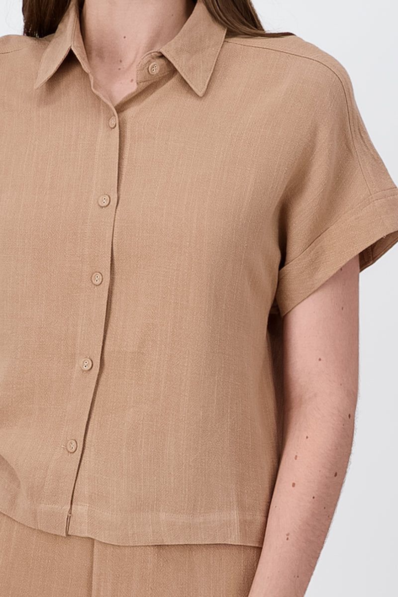 Camisa Crop Manga Corta Lino sold by Shasa product image thumbnail 5