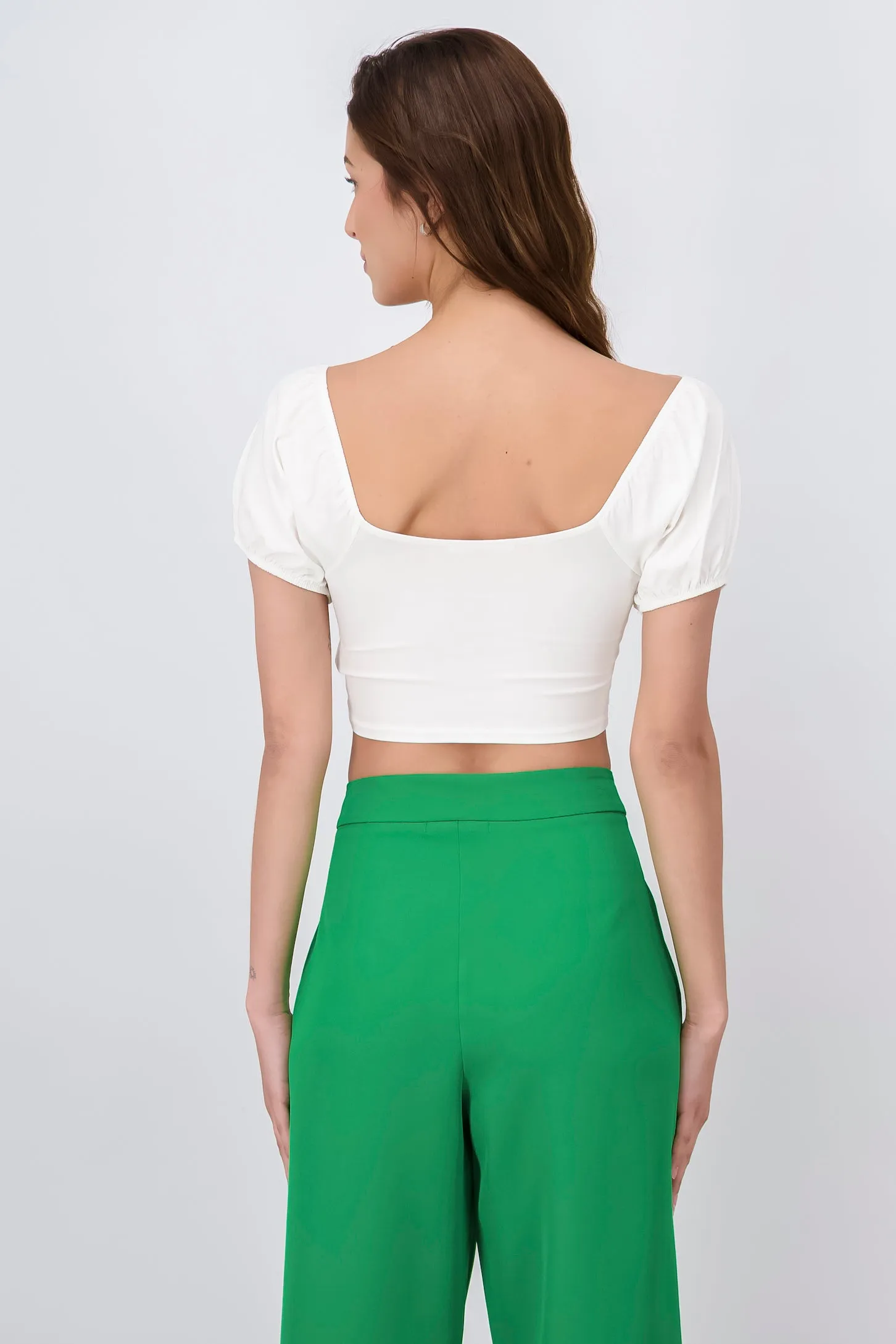 Top crop lace up monocolor sold by Shasa product image thumbnail 4