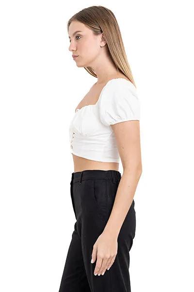 Top crop lace up monocolor sold by Shasa product image thumbnail 3