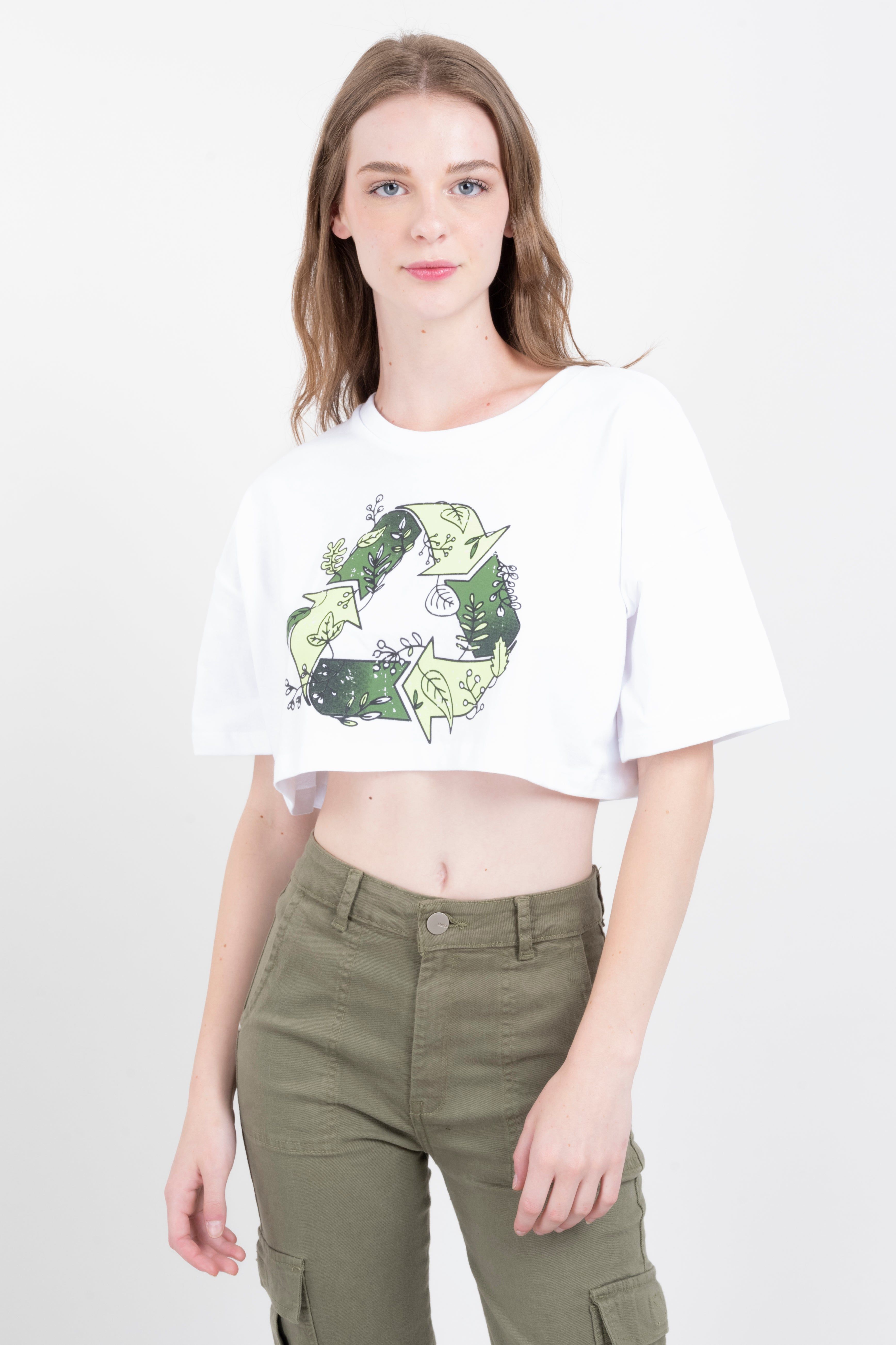 Playera crop oversize ícono verde sold by Shasa