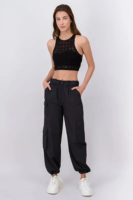 Pantalón cargo elástico cintas sold by Shasa