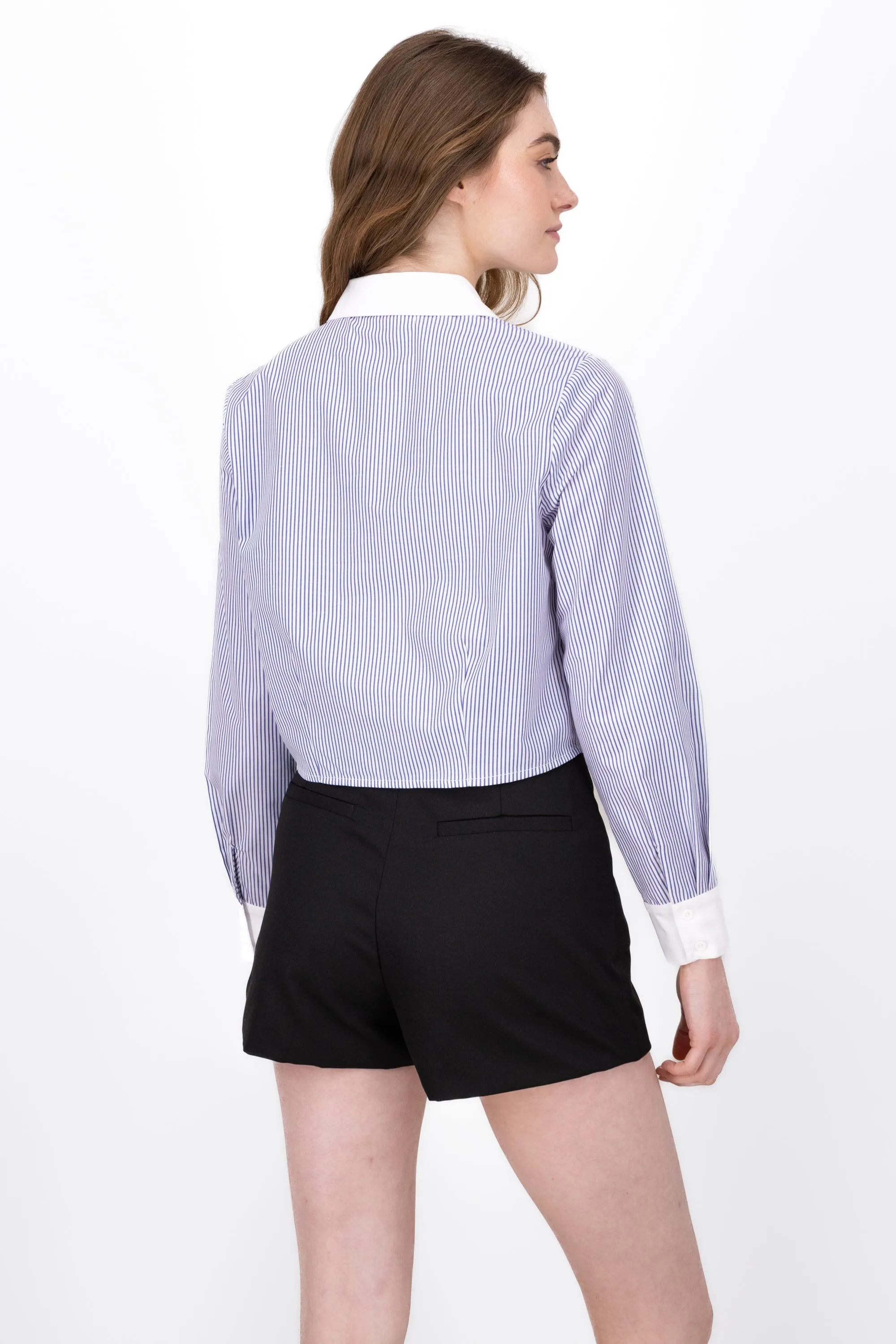 Camisa Crop Rayas Detalle Constraste sold by Shasa product image thumbnail 4