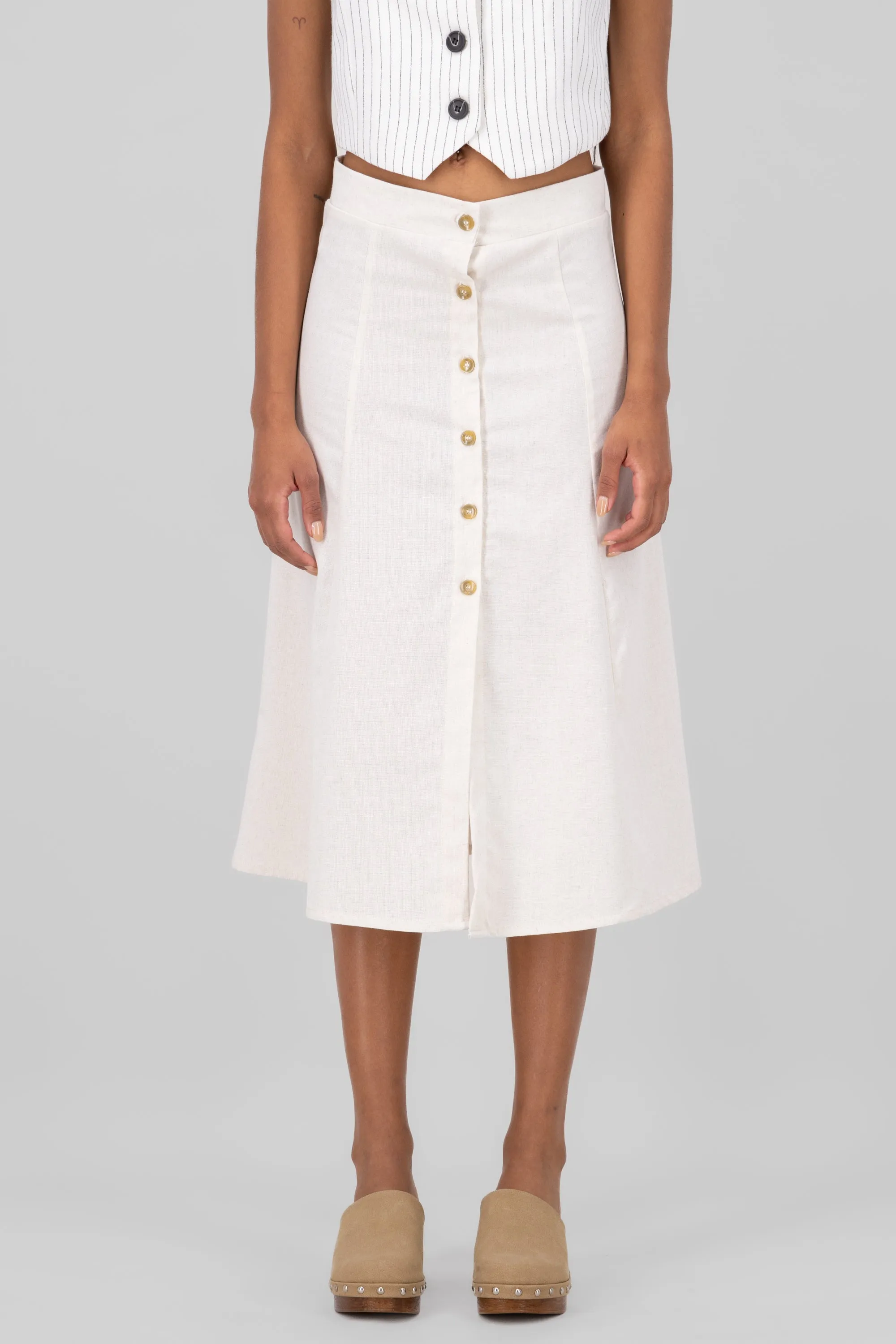 Falda lino midi con botones Hypsters sold by Shasa product image thumbnail 2