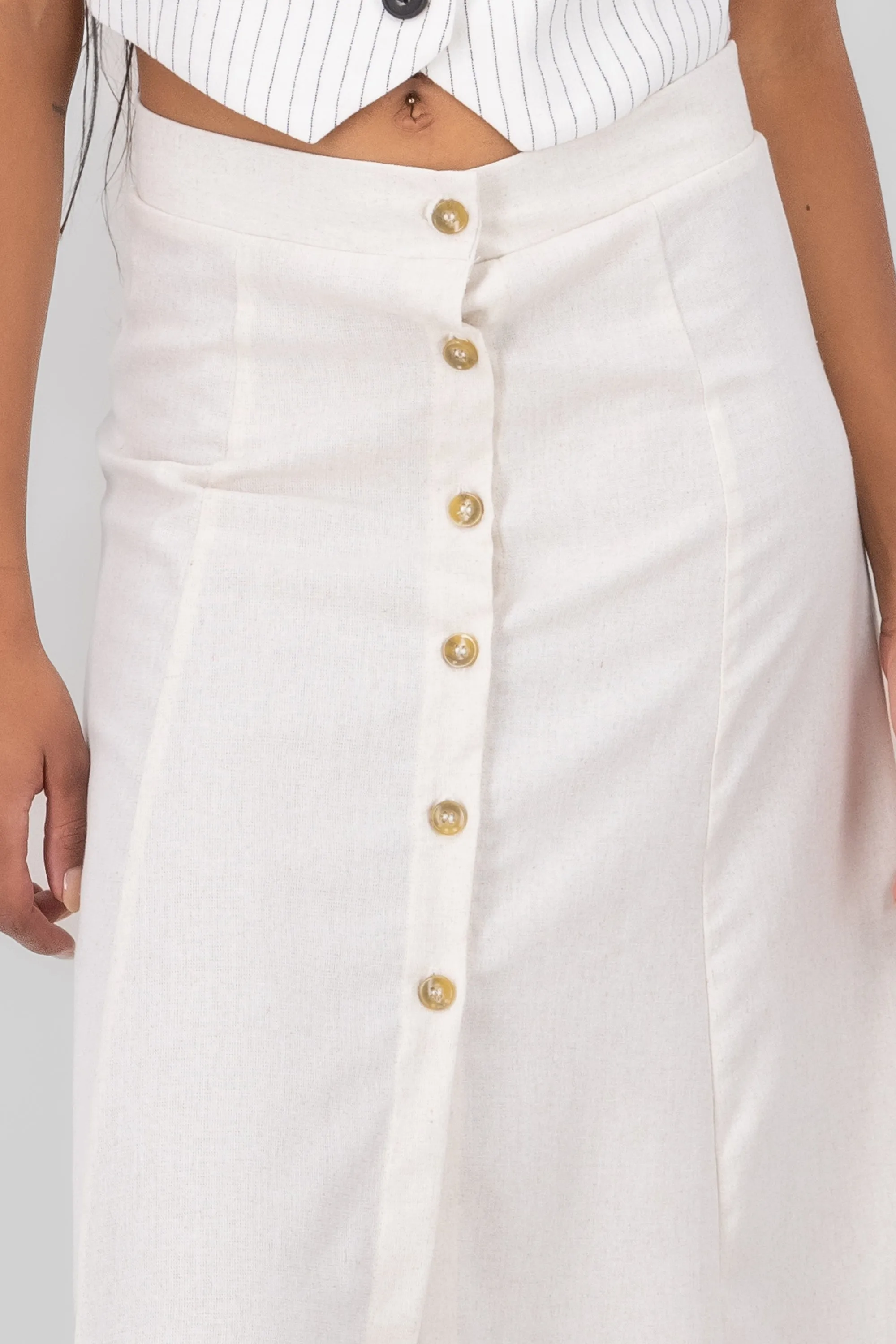 Falda lino midi con botones Hypsters sold by Shasa product image thumbnail 5