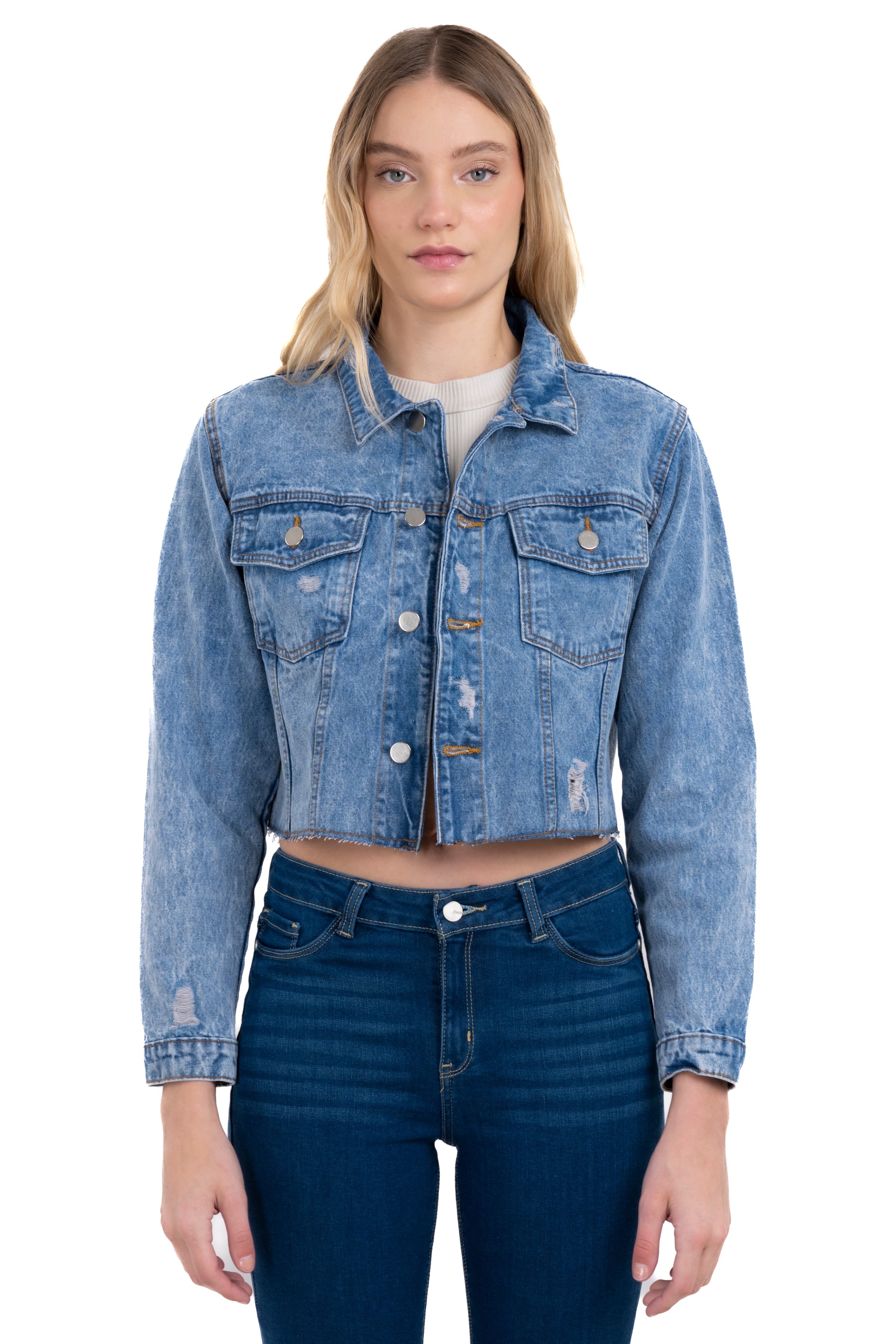 Chamarra de mezclilla con desgastes sold by Shasa product image thumbnail 2