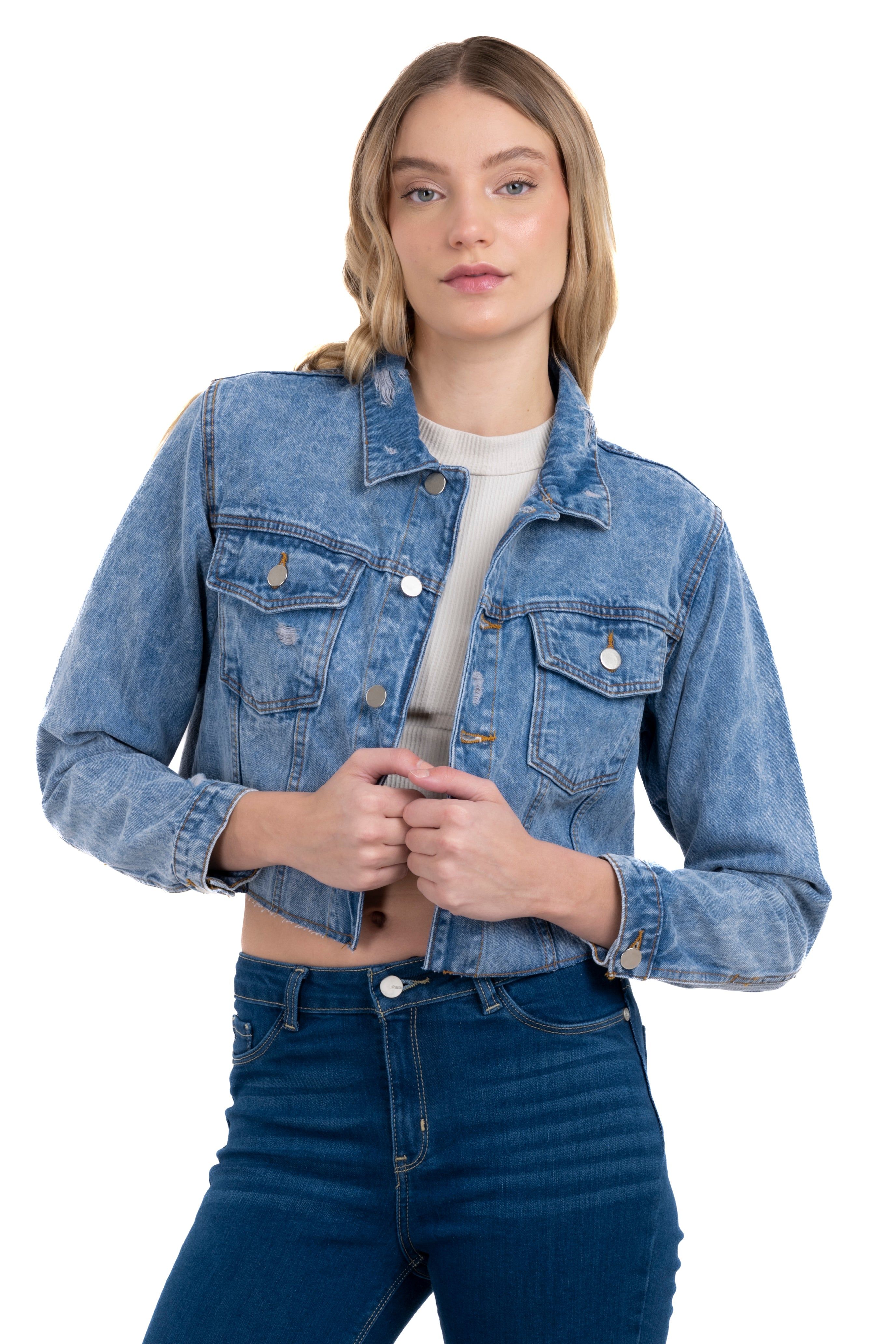 Chamarra de mezclilla con desgastes sold by Shasa product image thumbnail 5