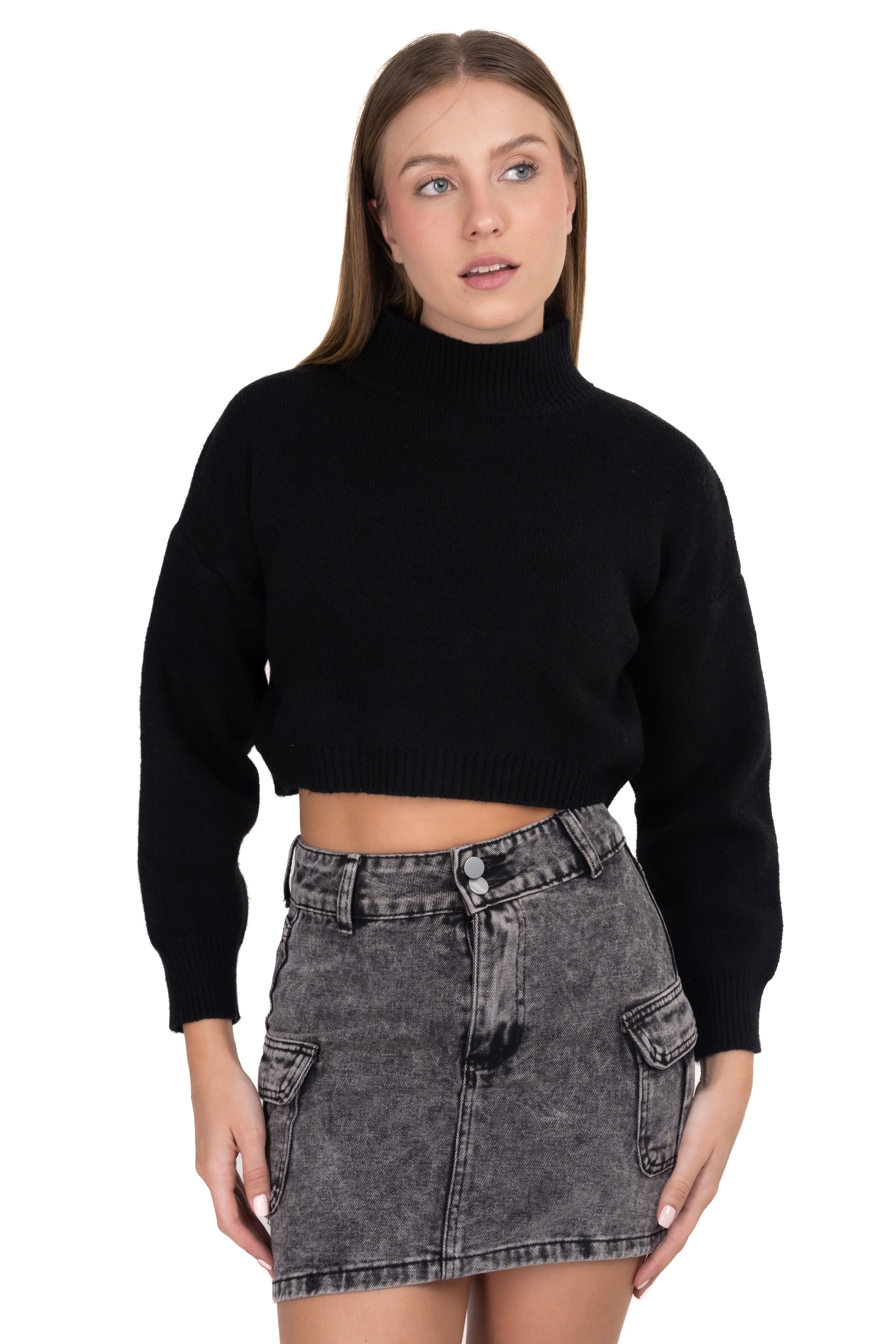 Suéter crop tejido cuello alto sold by Shasa product image thumbnail 2