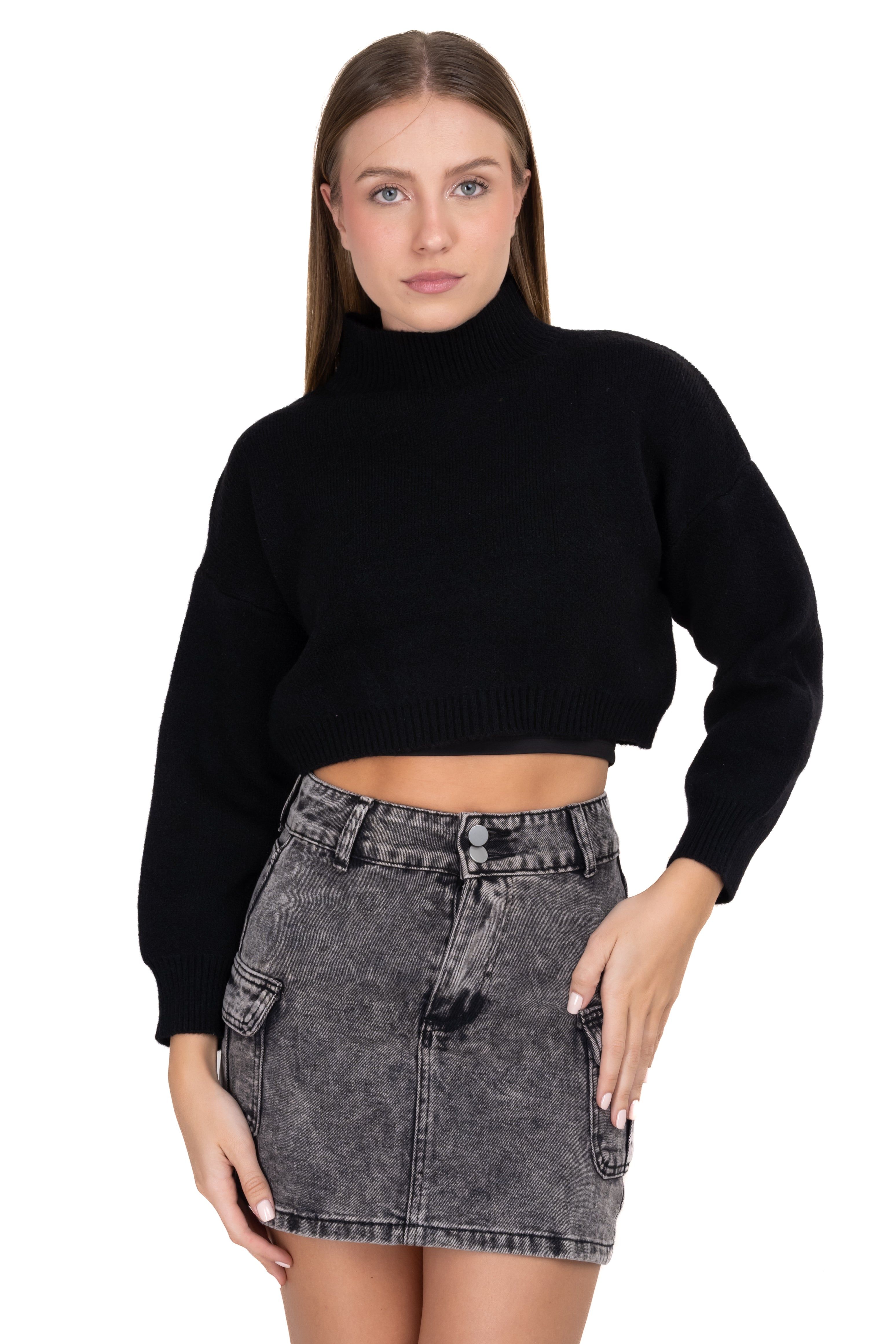 Suéter crop tejido cuello alto sold by Shasa product image thumbnail 5