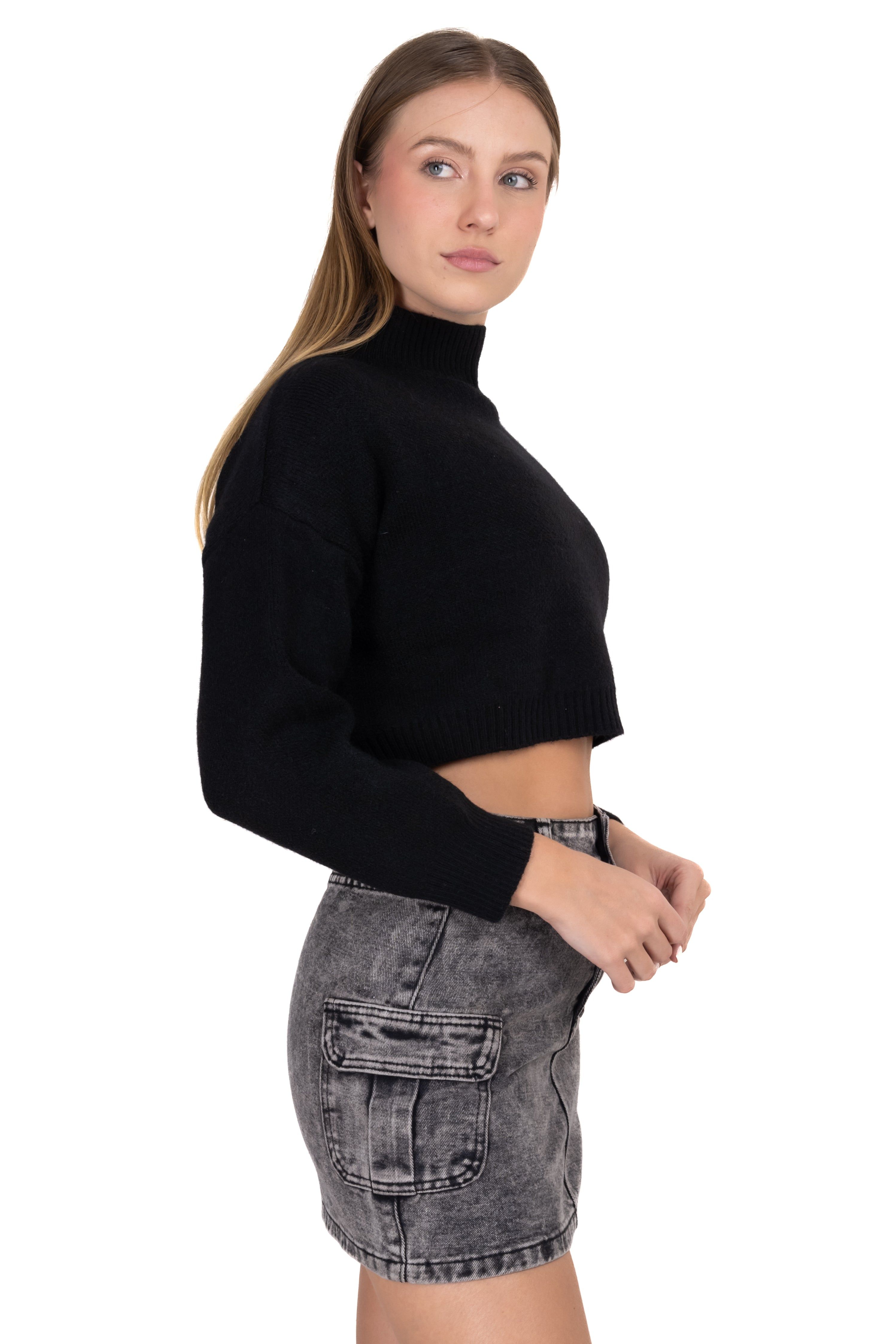 Suéter crop tejido cuello alto sold by Shasa product image thumbnail 3