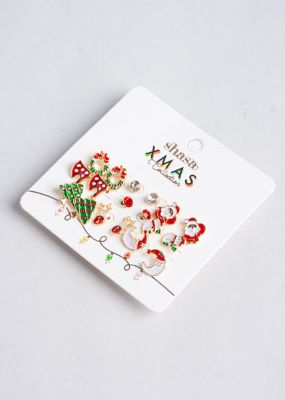 Set 9 pares aretes navideños sold by Shasa