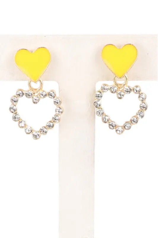 Aretes Doble Corazon Esmaltado sold by Shasa