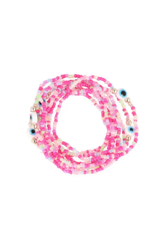 Set 10 Pulseras Beads Ojo sold by Shasa