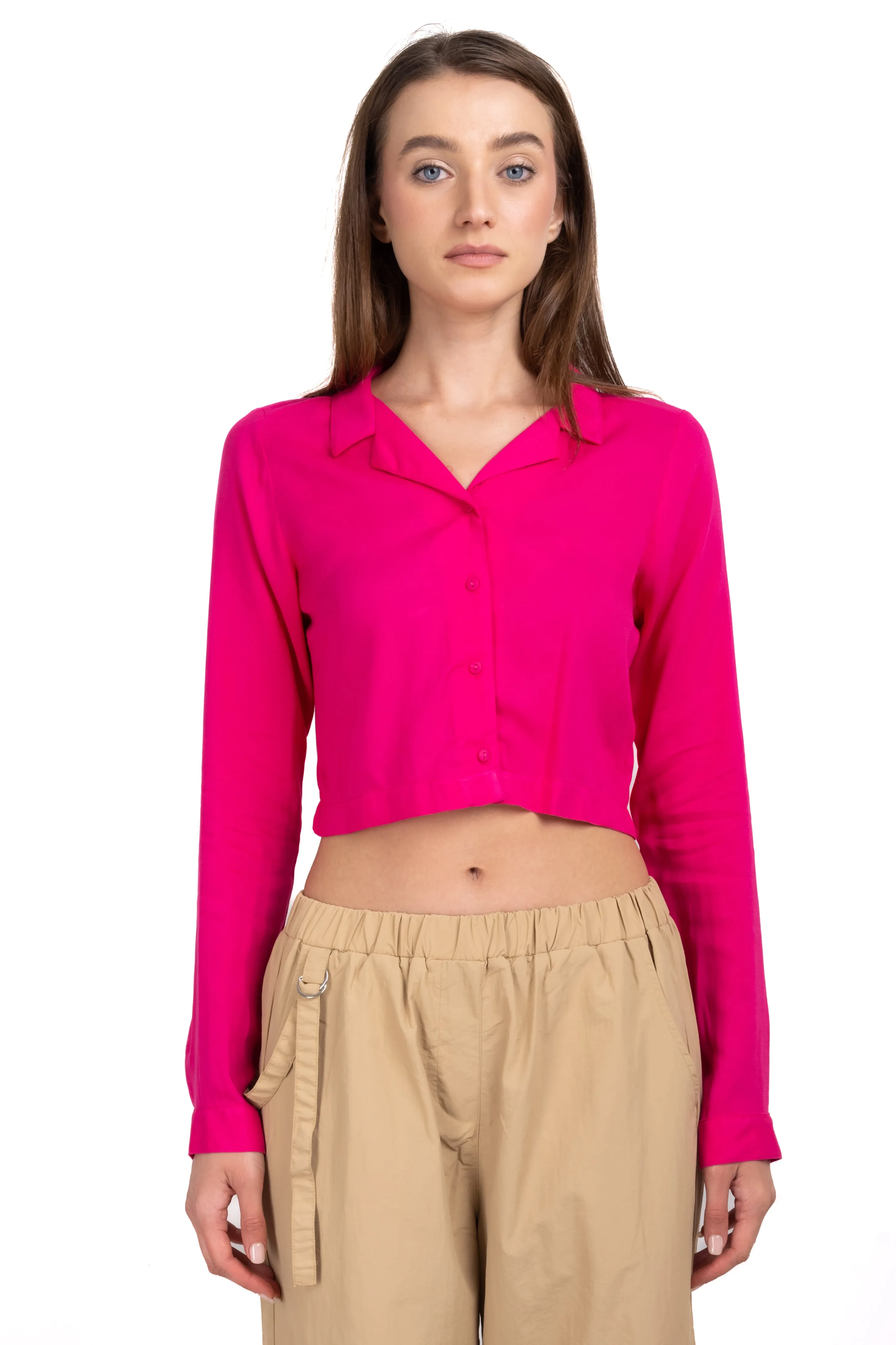 Blusa crop manga larga lisa sold by Shasa