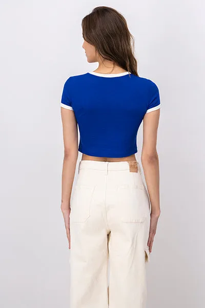 Playera Crop Frase Flores sold by Shasa product image thumbnail 4