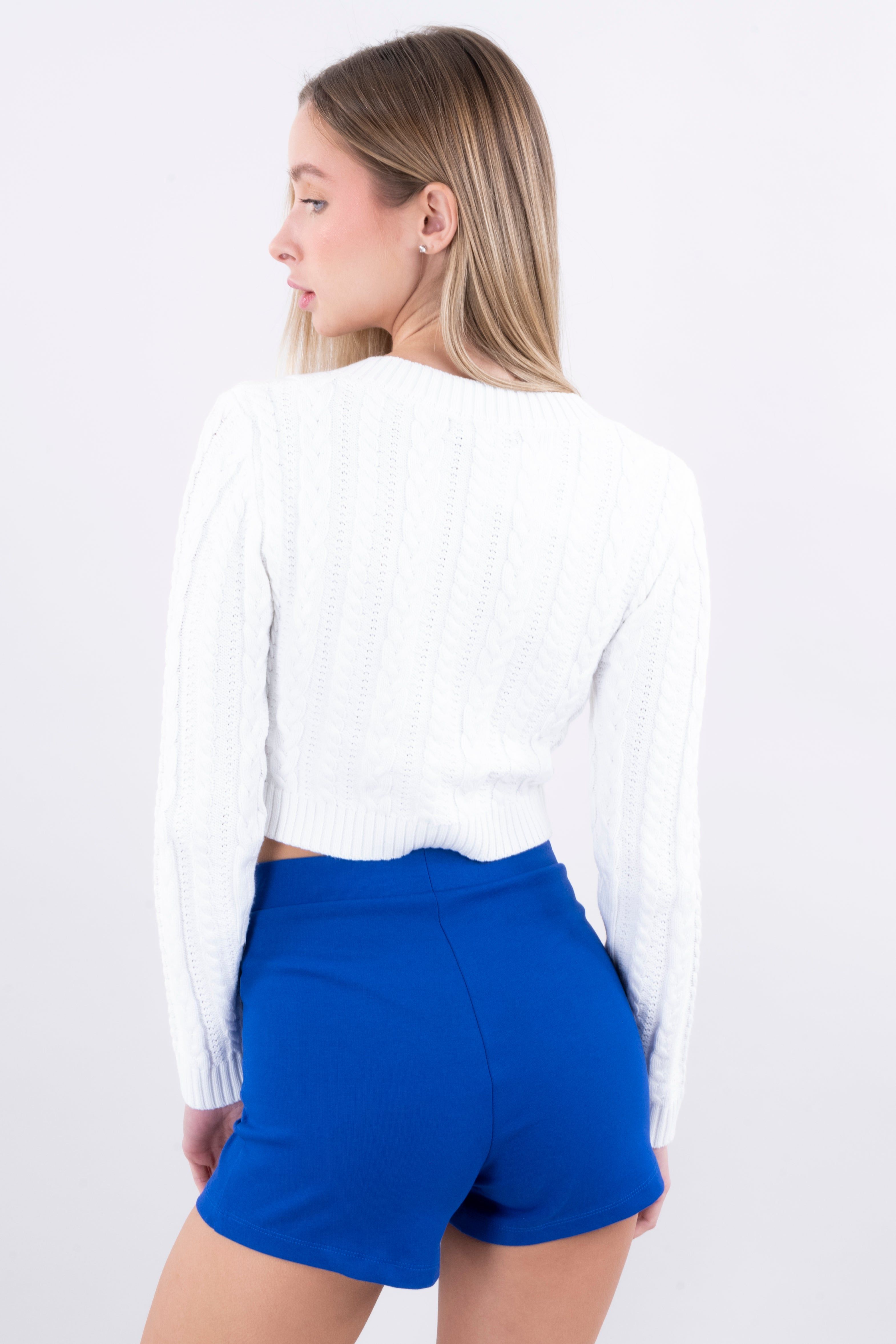 Suéter crop punto cuello v sold by Shasa product image thumbnail 4