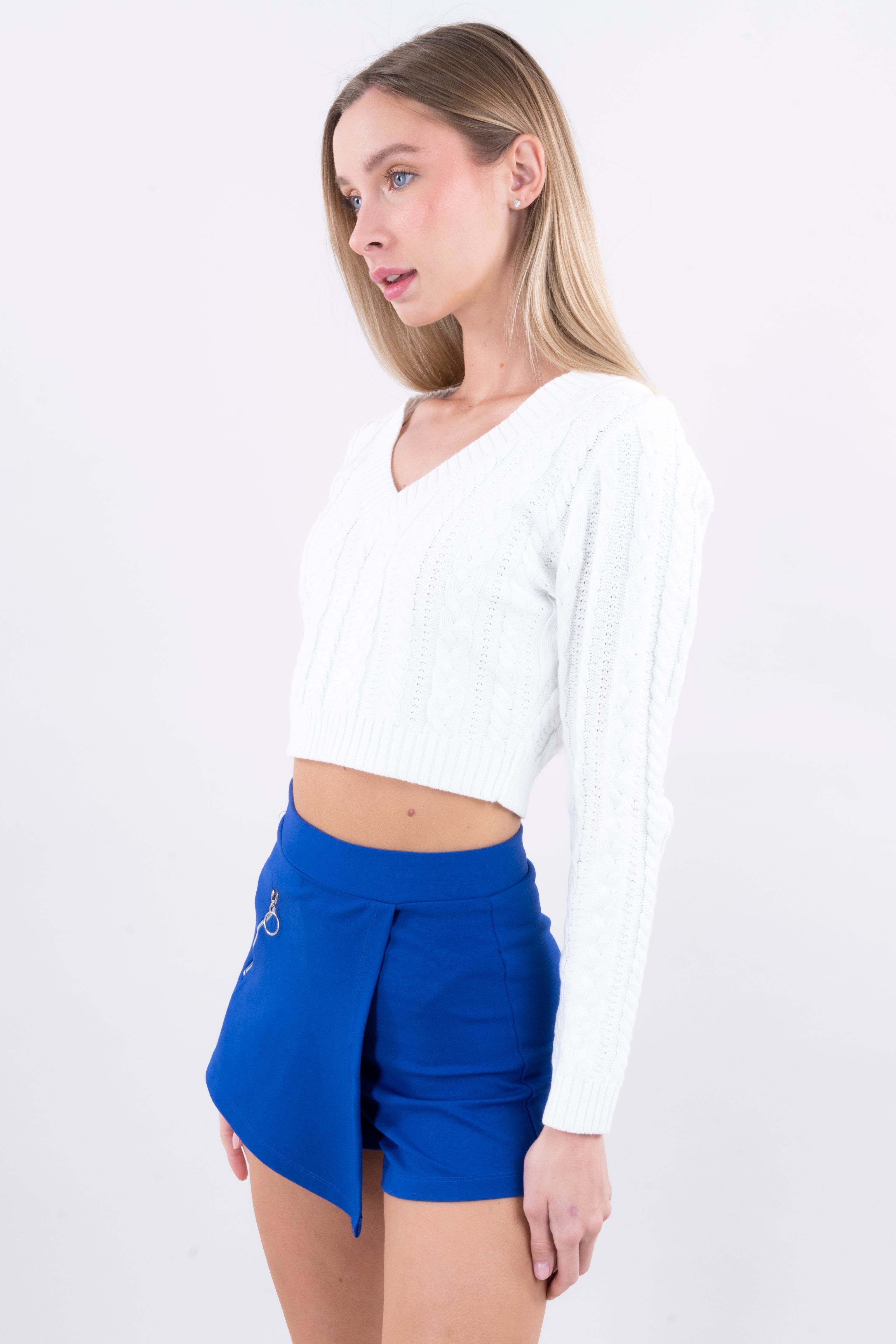 Suéter crop punto cuello v sold by Shasa product image thumbnail 3