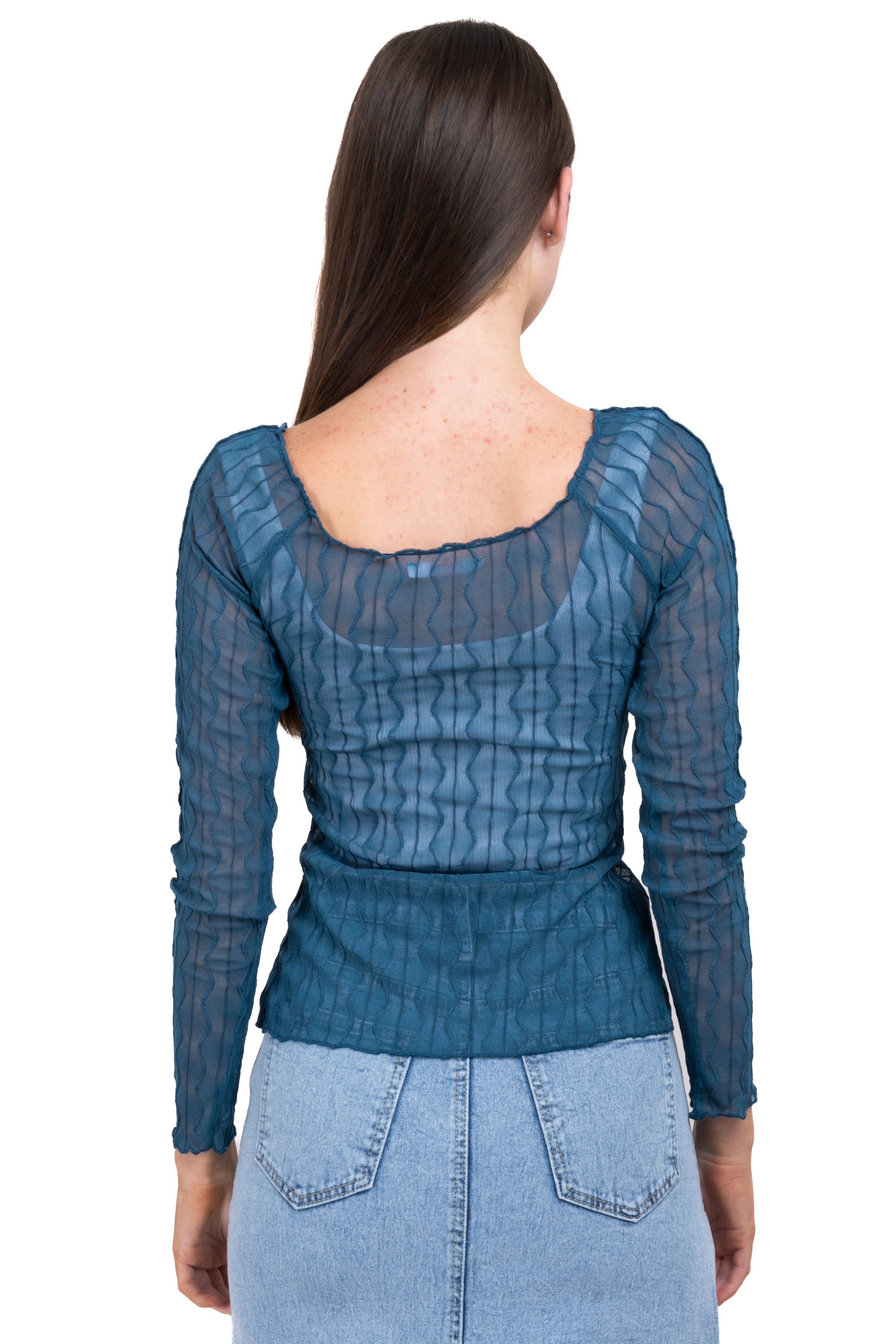 Top mesh abertura costuras zigzag sold by Shasa product image thumbnail 4