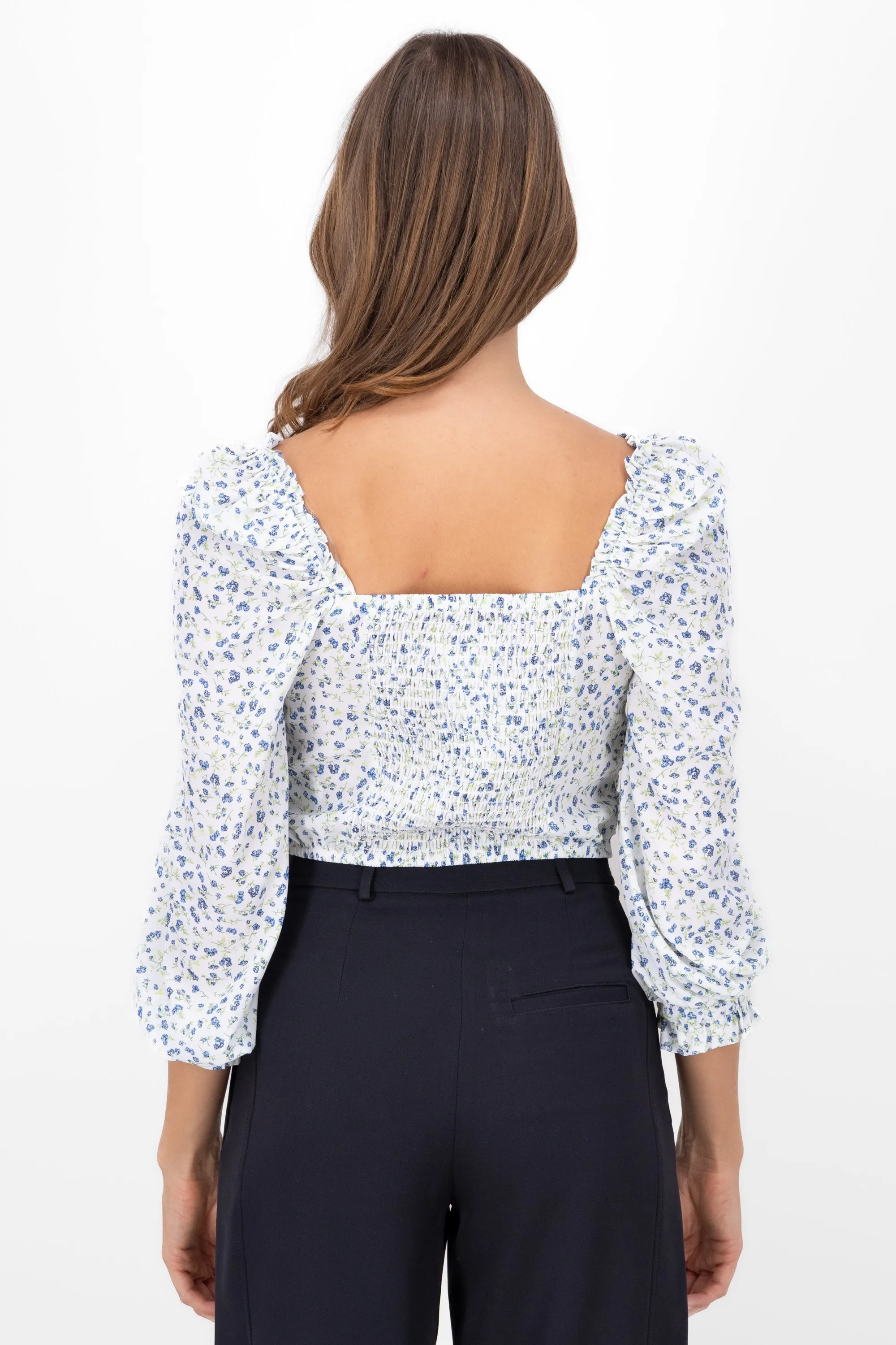 Blusa manga abullonada estampada flores sold by Shasa product image thumbnail 4