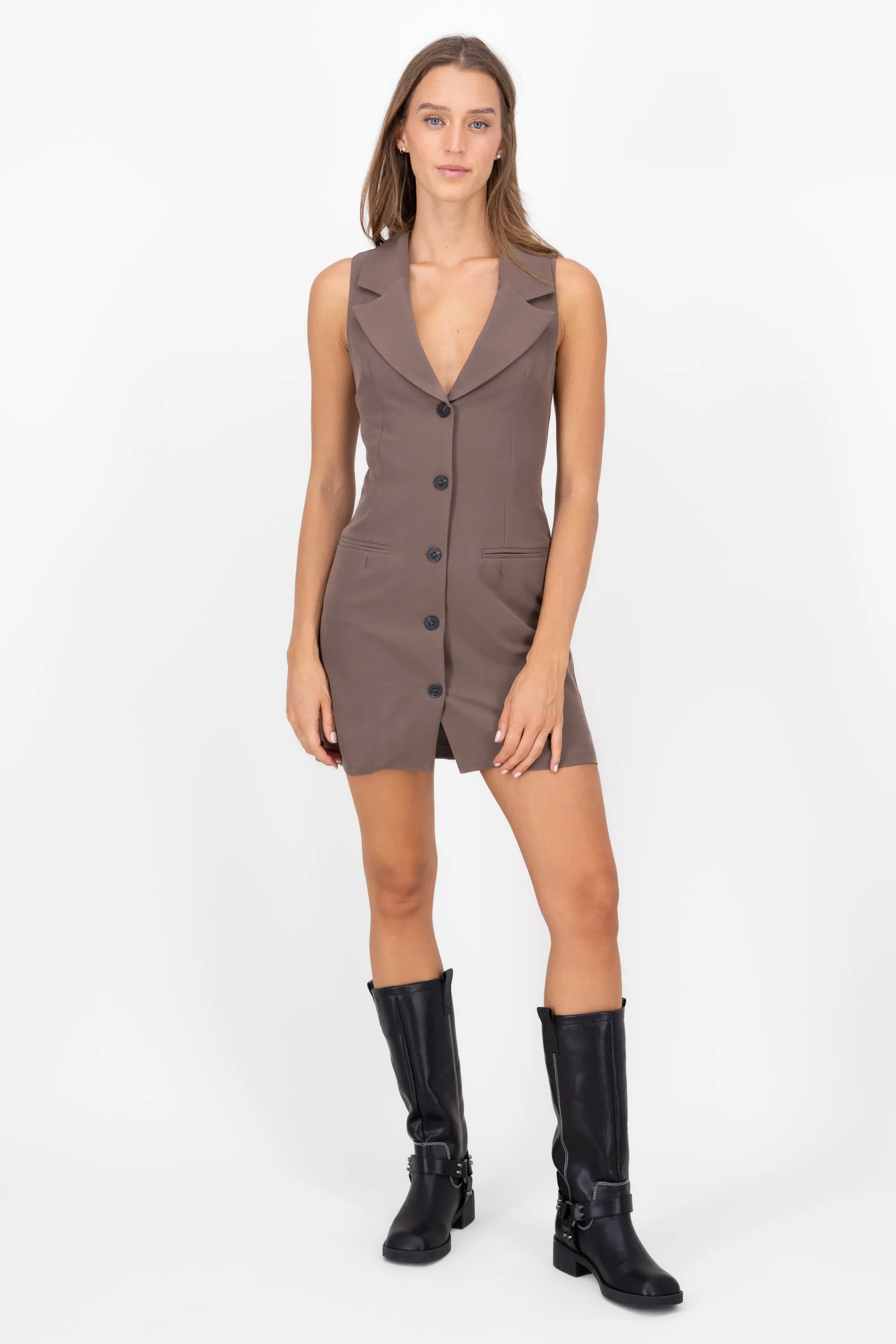 Vestido Mini Solapa Botones sold by Shasa