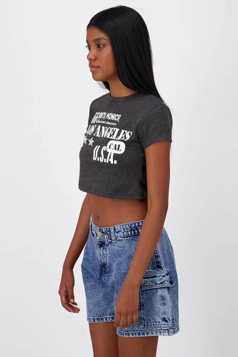 Top Crop Manga Corta Los Angeles sold by Shasa product image thumbnail 3