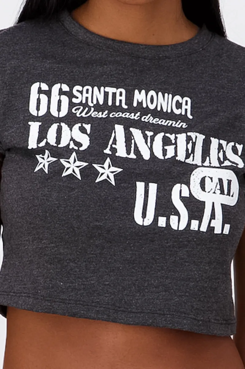 Top Crop Manga Corta Los Angeles sold by Shasa product image thumbnail 5