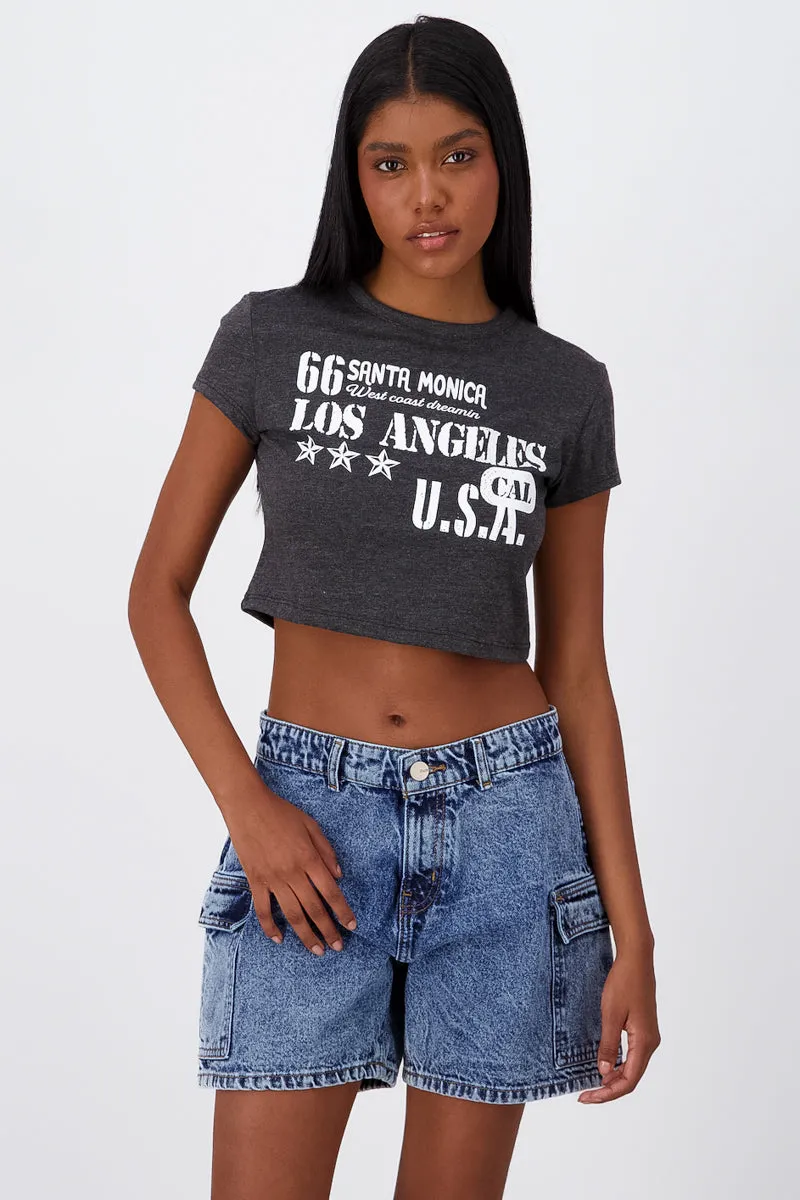 Top Crop Manga Corta Los Angeles sold by Shasa product image thumbnail 2