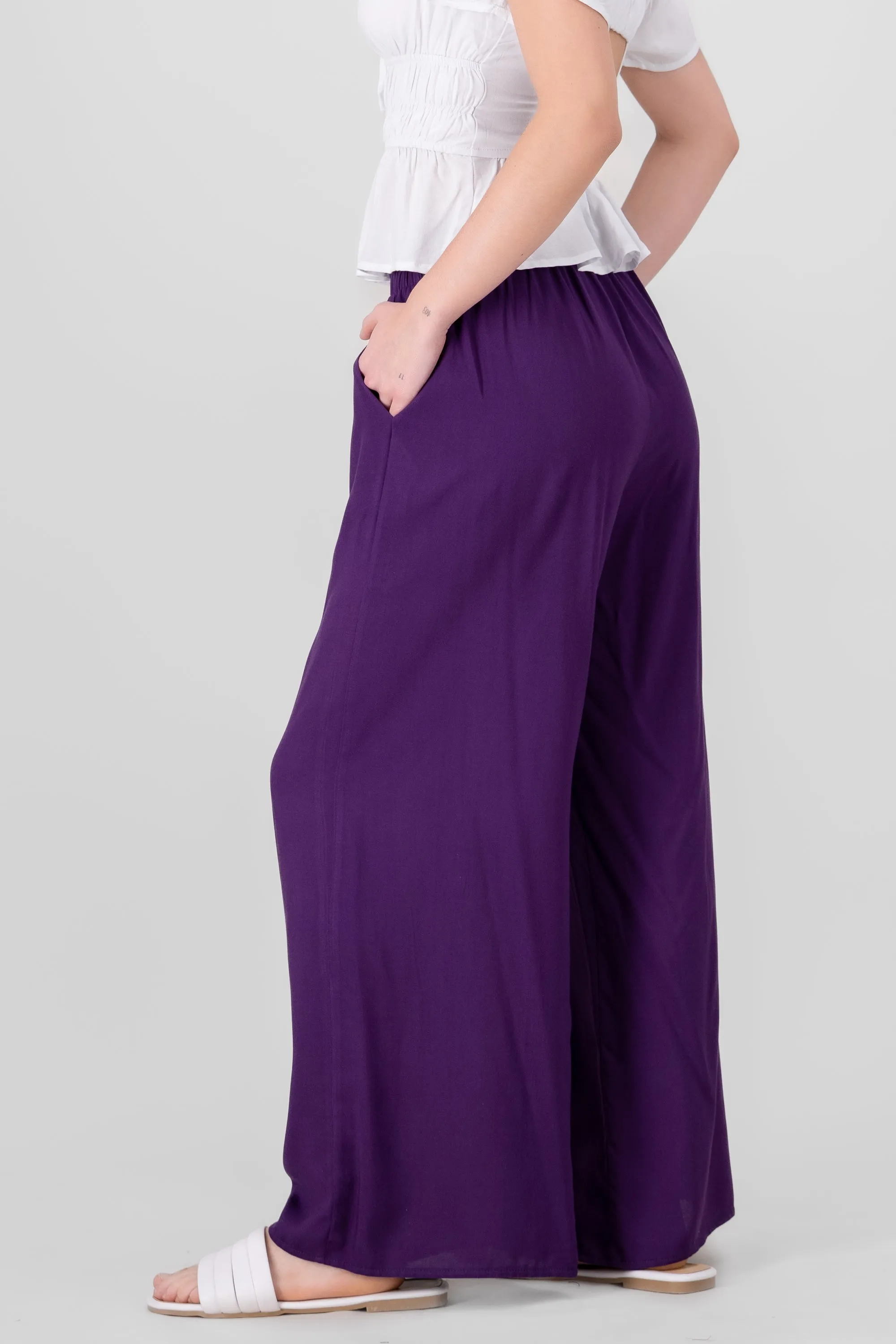 Pantalón Wide Leg Cintura Alta Fruncida sold by Shasa product image thumbnail 3