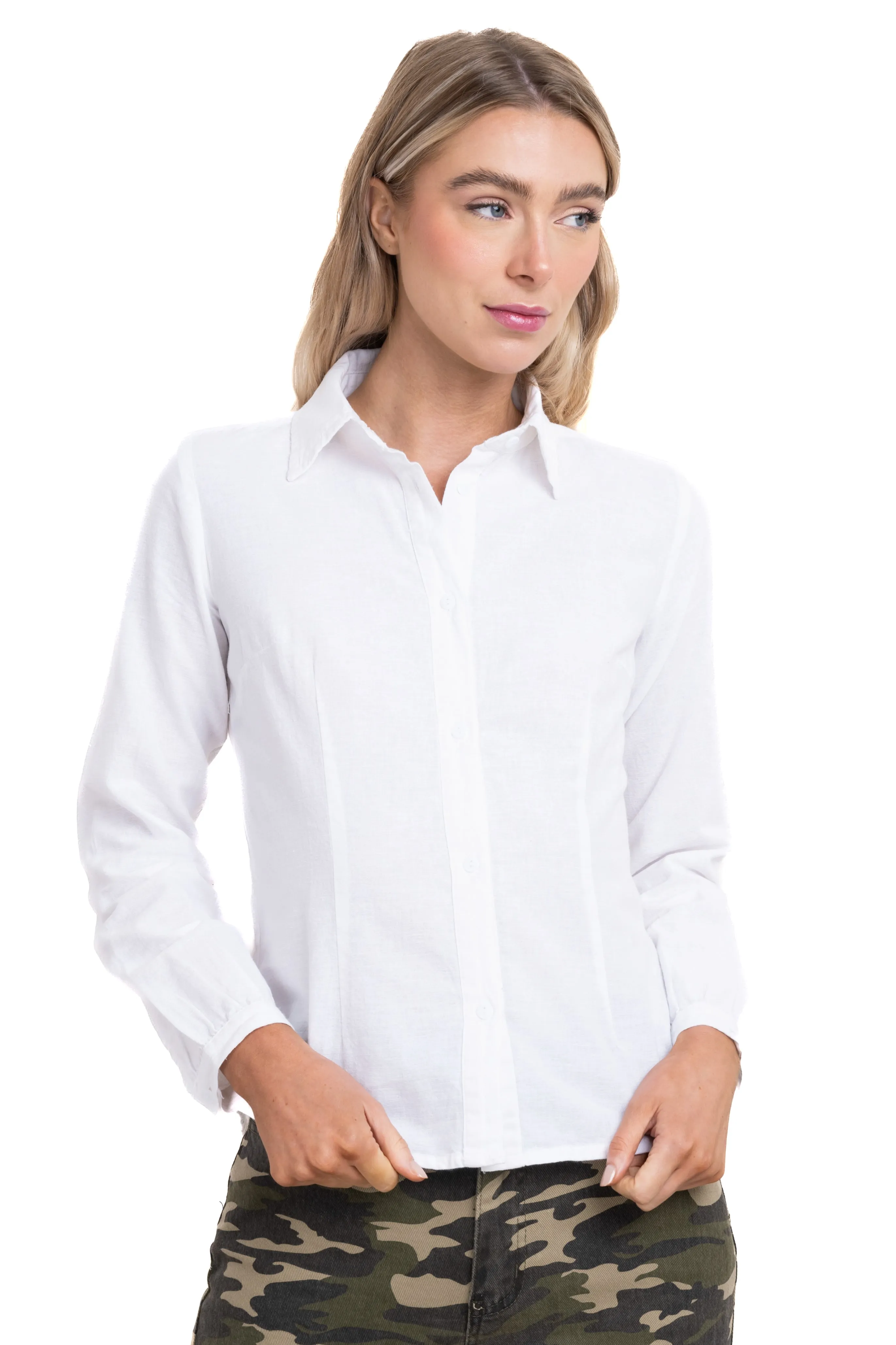 Camisa lisa manga larga sold by Shasa