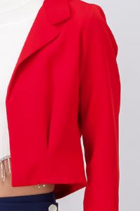 Saco crop liso pinzas sold by Shasa