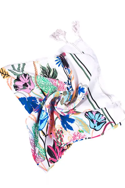 Pañuelo flores tassels sold by Shasa