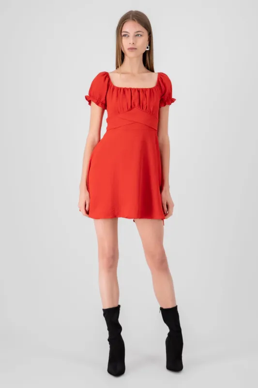 Vestido mini escote drapeado sold by Shasa
