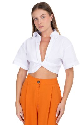 Camisa cropped nudo liso sold by Shasa