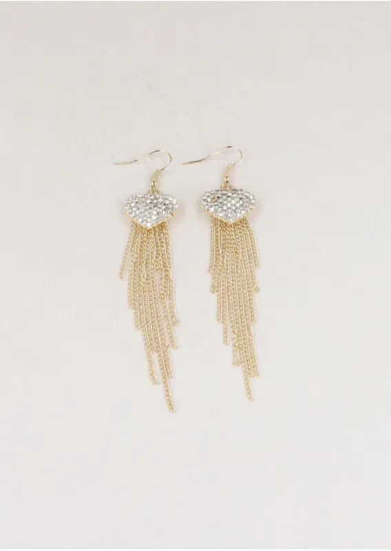 Aretes Corazon Brillos Largo sold by Shasa