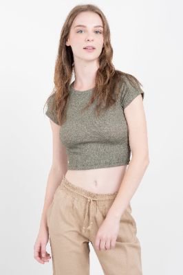 Top crop jaspeado manga corta sold by Shasa