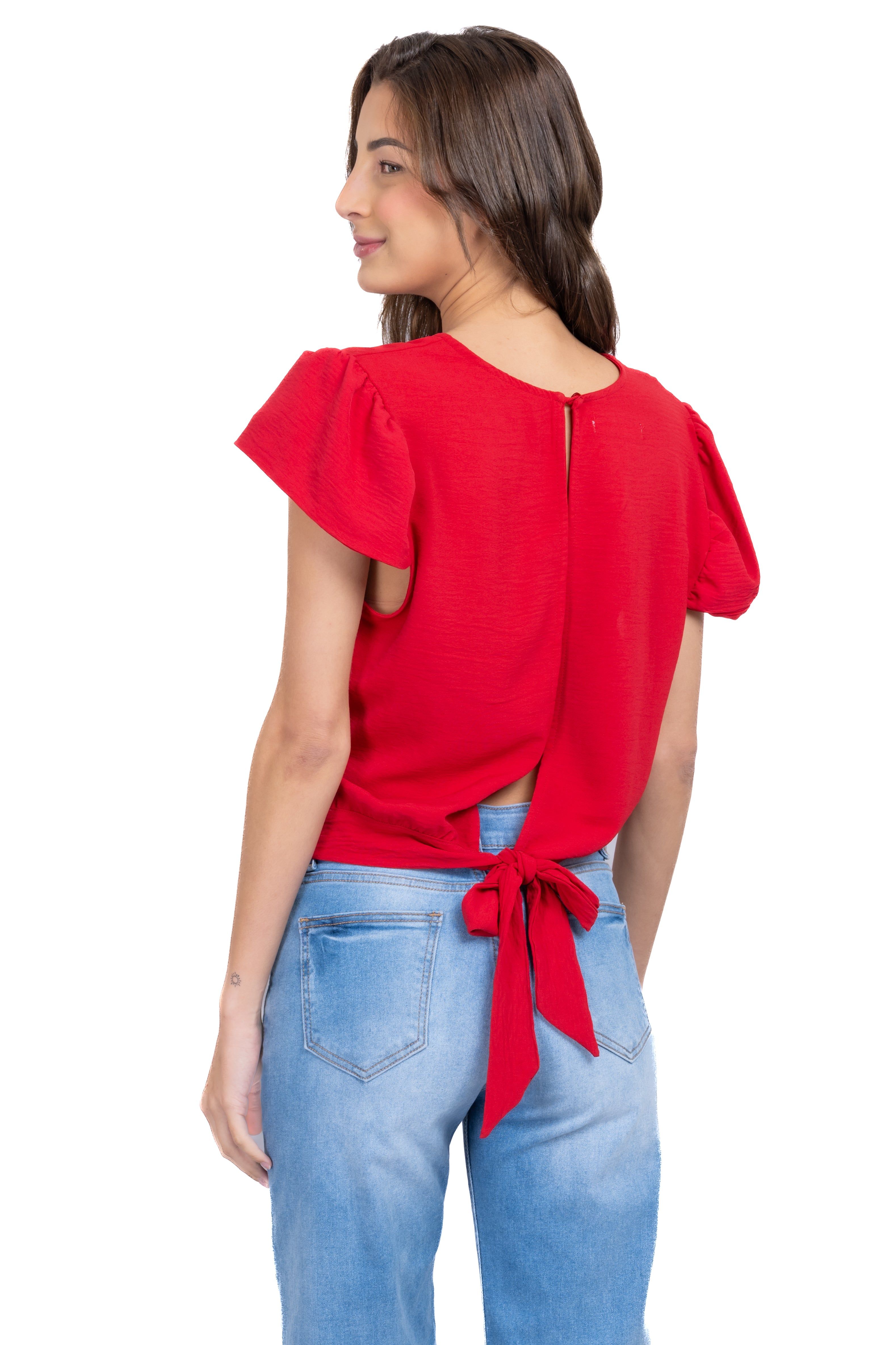 Blusa manga abullonada espalda abierta cinta sold by Shasa product image thumbnail 4