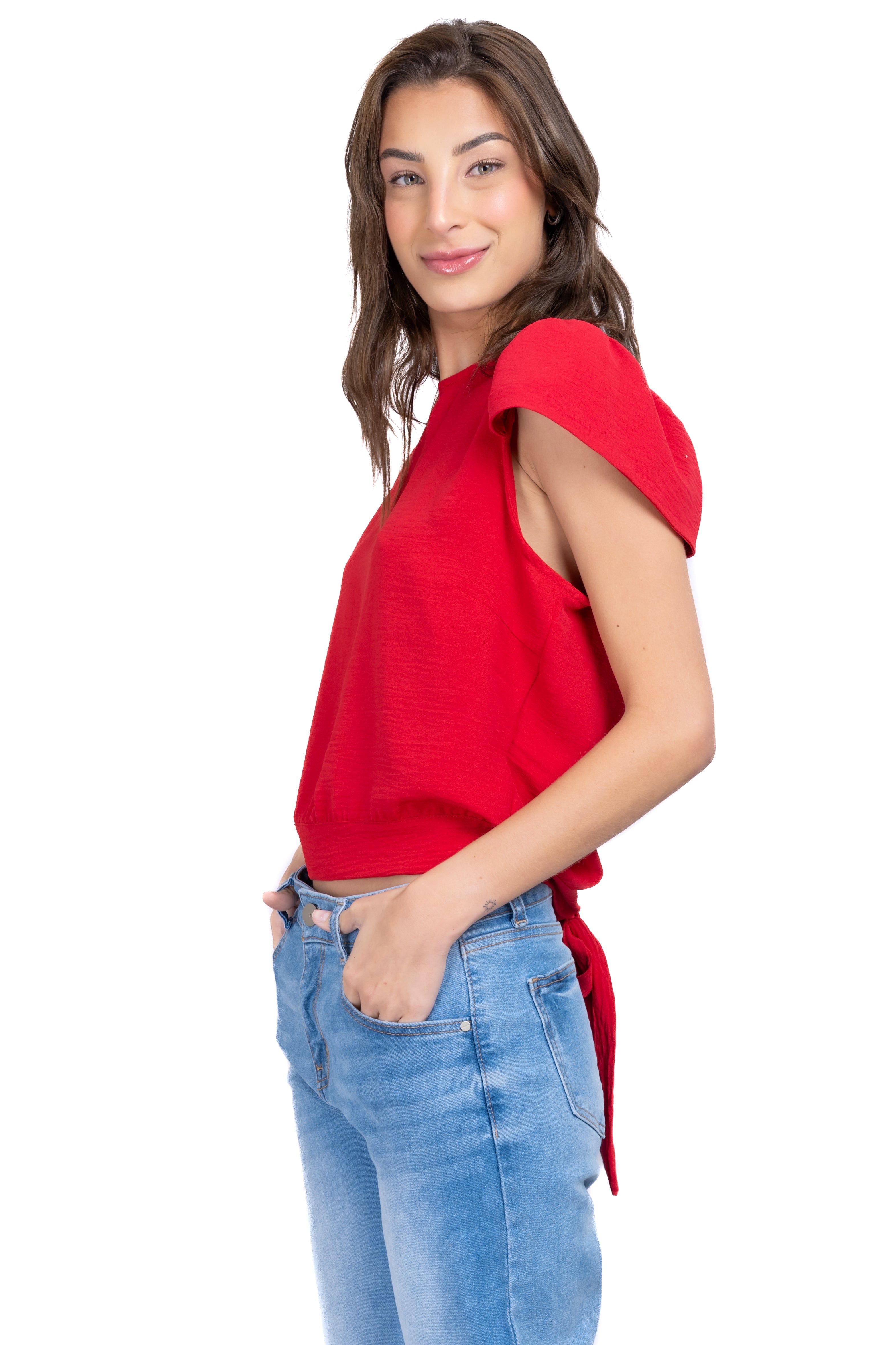 Blusa manga abullonada espalda abierta cinta sold by Shasa product image thumbnail 3