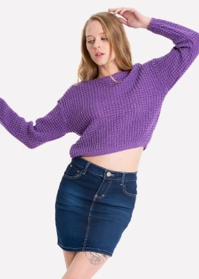 Suéter crop liso punto sold by Shasa