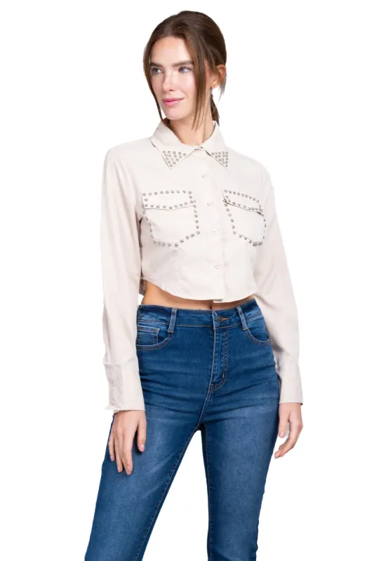 Camisa bolsas detalle brillos sold by Shasa