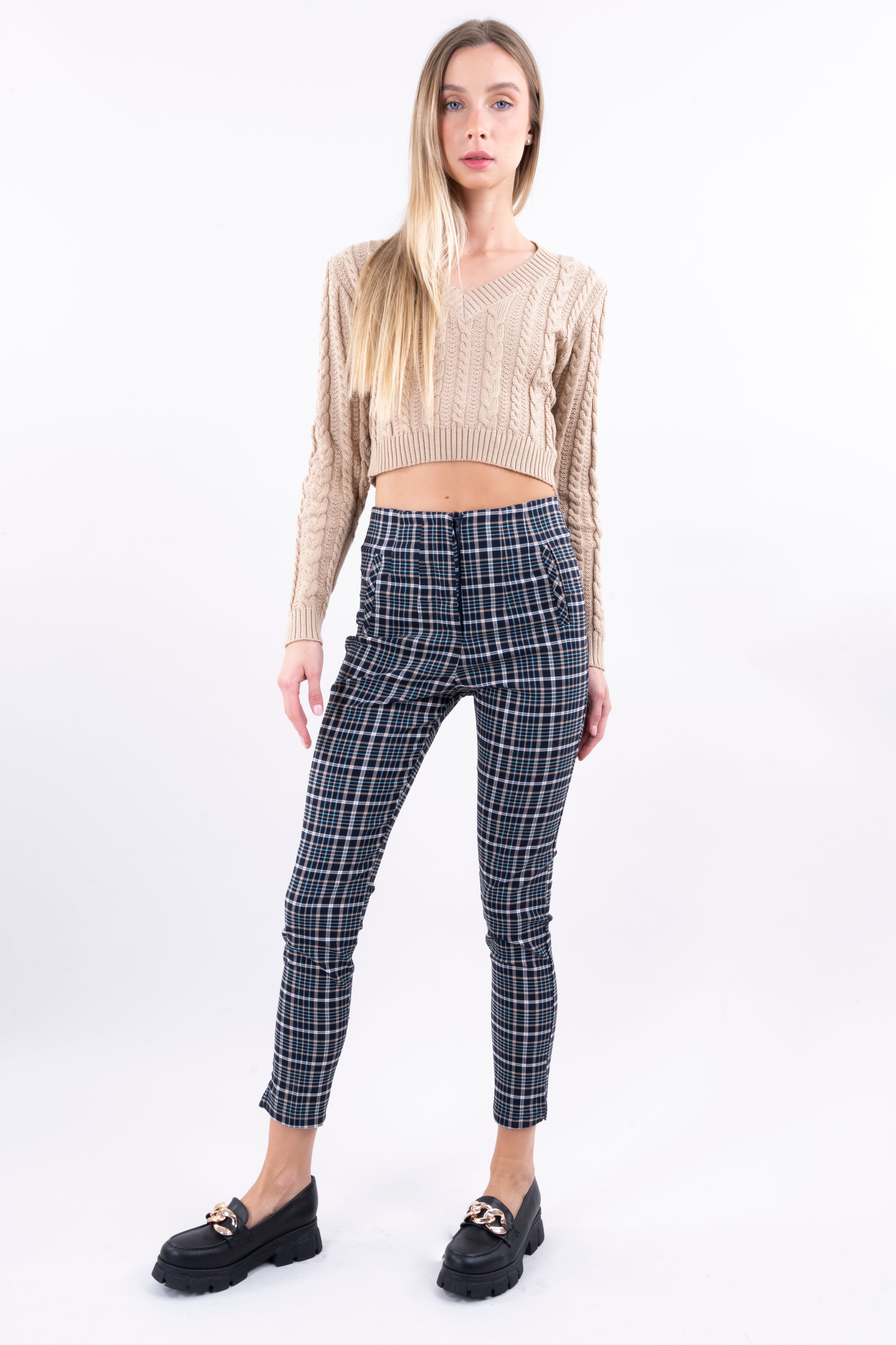 Pantalón skinny zipper cuadros sold by Shasa product image thumbnail 2