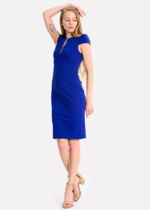 Vestido midi liso cuello v sold by Shasa