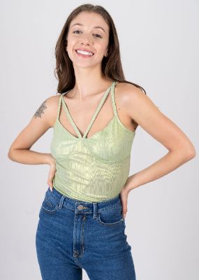 Bodysuit metálico tirantes cruzados sold by Shasa