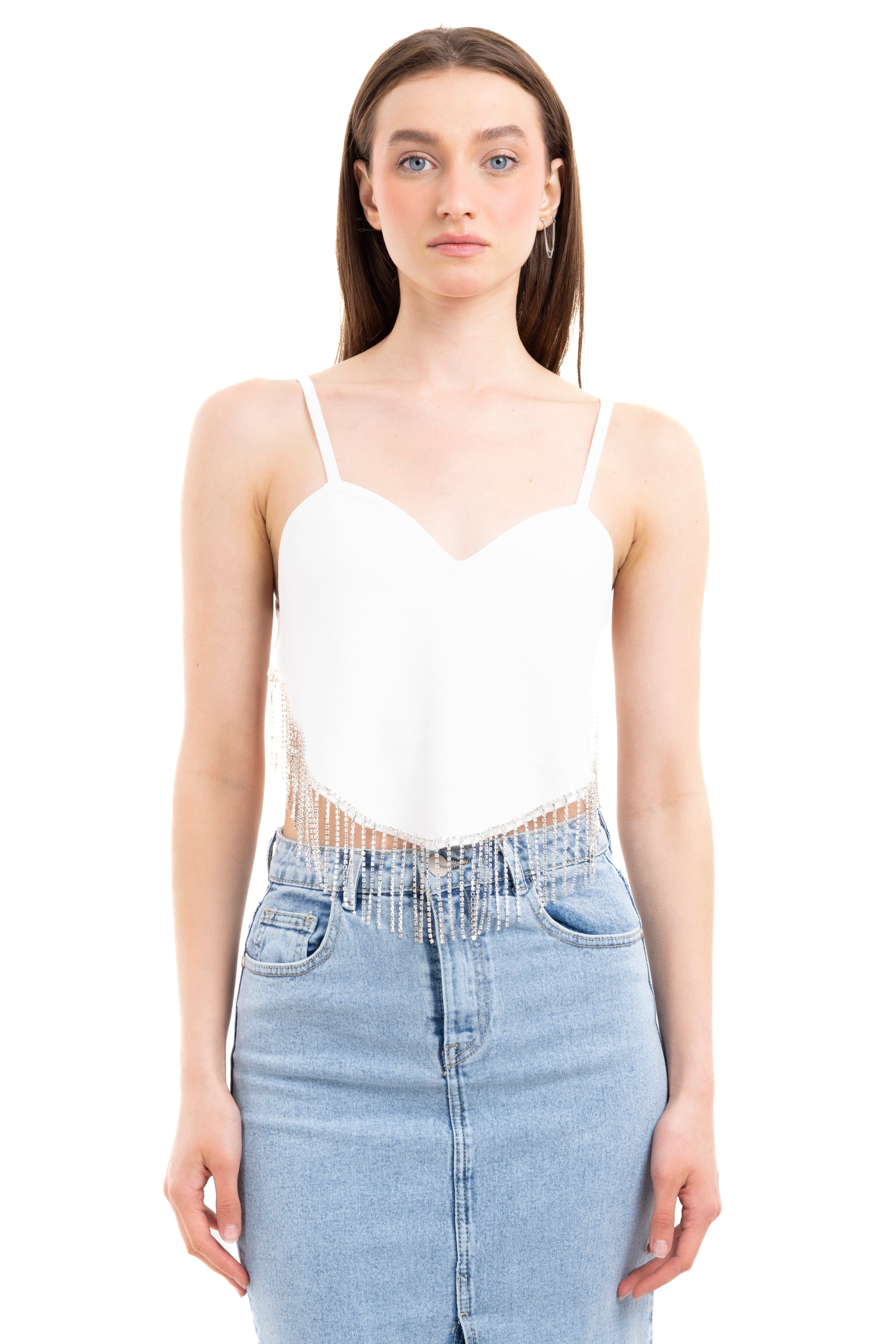 Top crop bajo asimétrico brillos sold by Shasa product image thumbnail 2