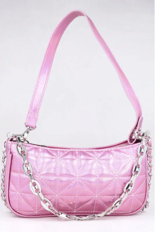 Bolso Baguette Capitonado Metálico sold by Shasa