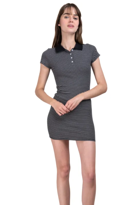 Vestido mini bodycon cuello polo sold by Shasa