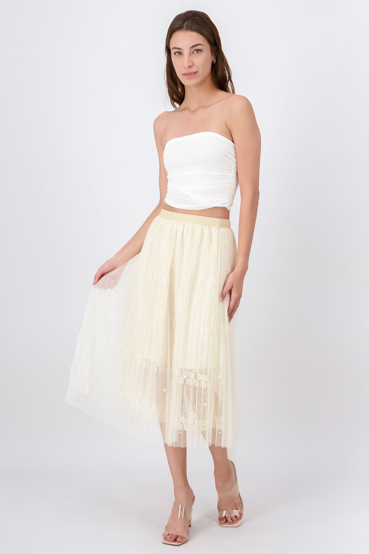 Falda Midi Plisada Mesh sold by Shasa