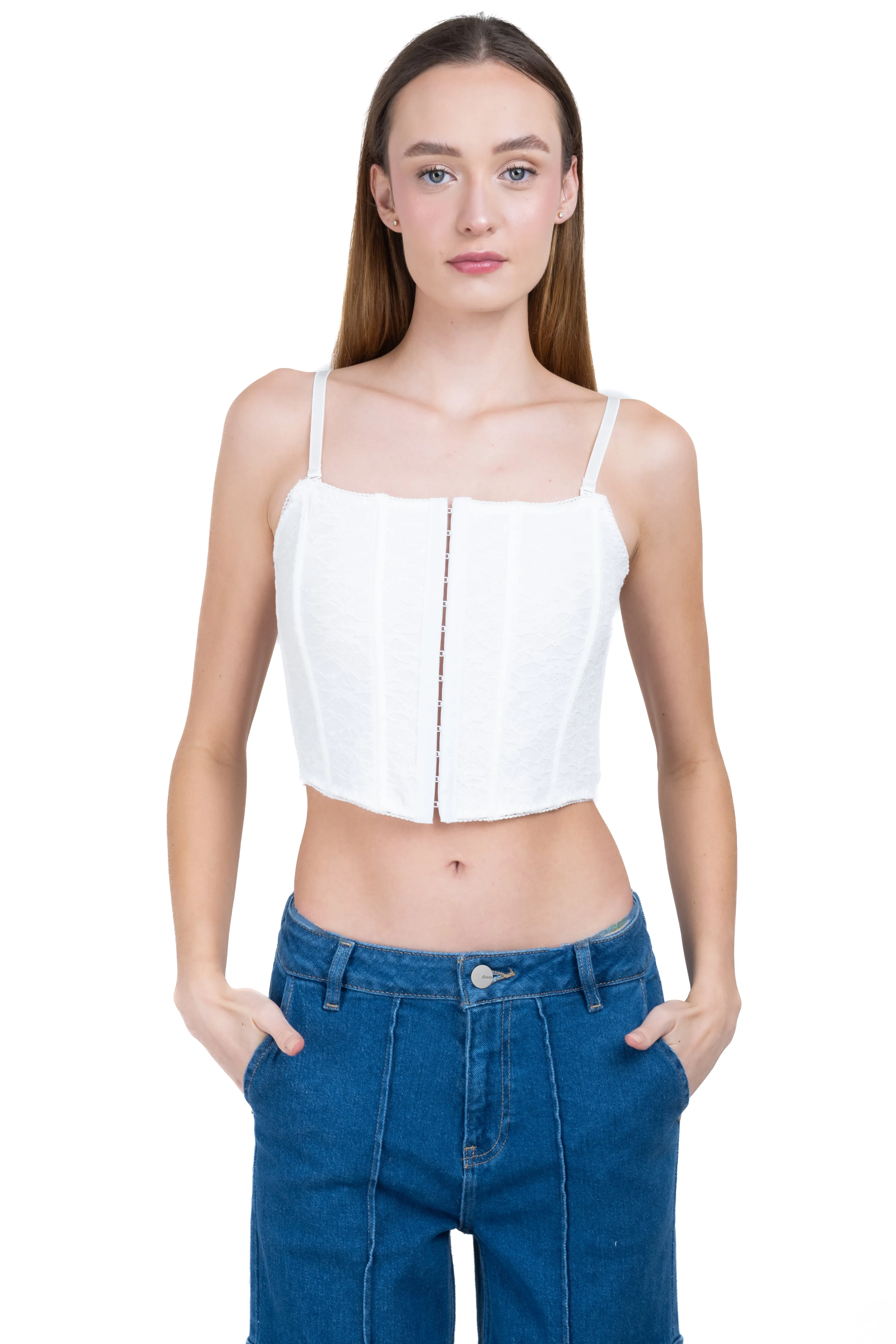 Blusa corset encaje monocolor sold by Shasa