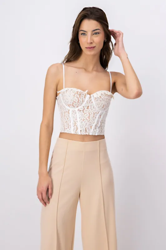 Top bustier encaje floreado sold by Shasa